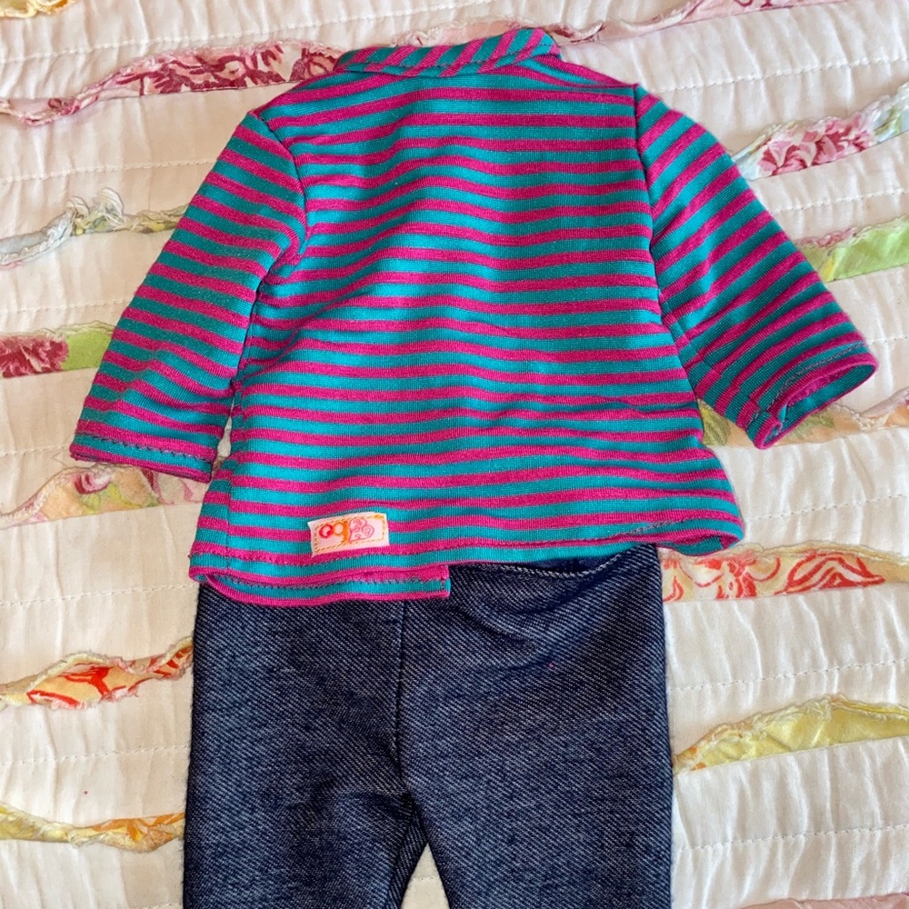 Our Generation Shirt and jean outfit